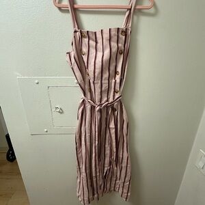 Pink Summer Dress w/ Side Slit